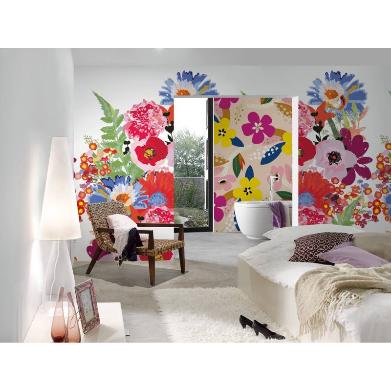 fototapet-eclectic-flori-in-acuarela-ambient