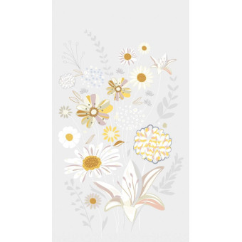 Fototapet gri cu model floral