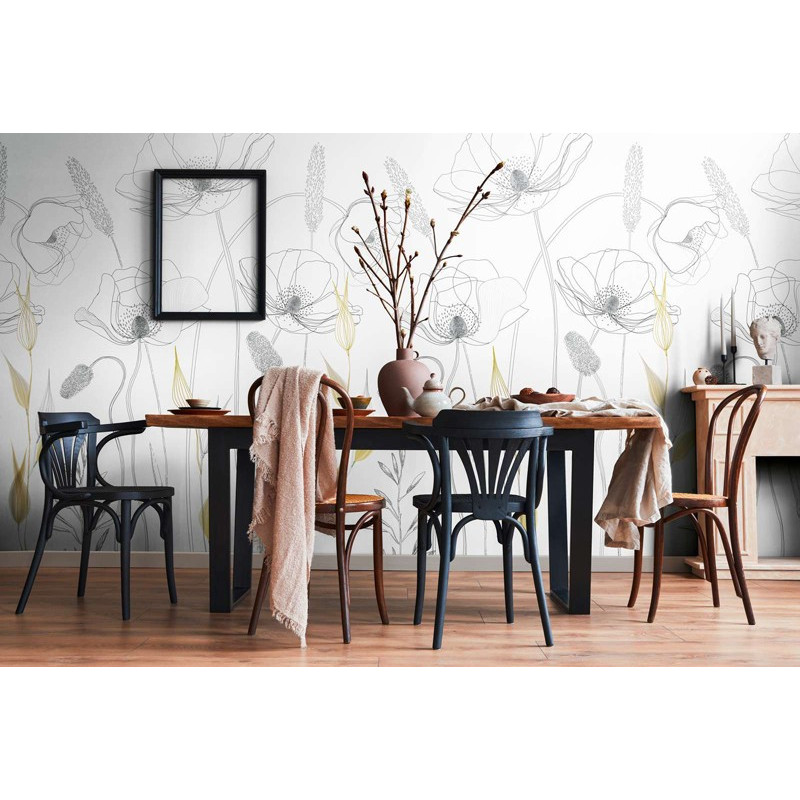fototapet-floral-maci-alb-negru-ambient