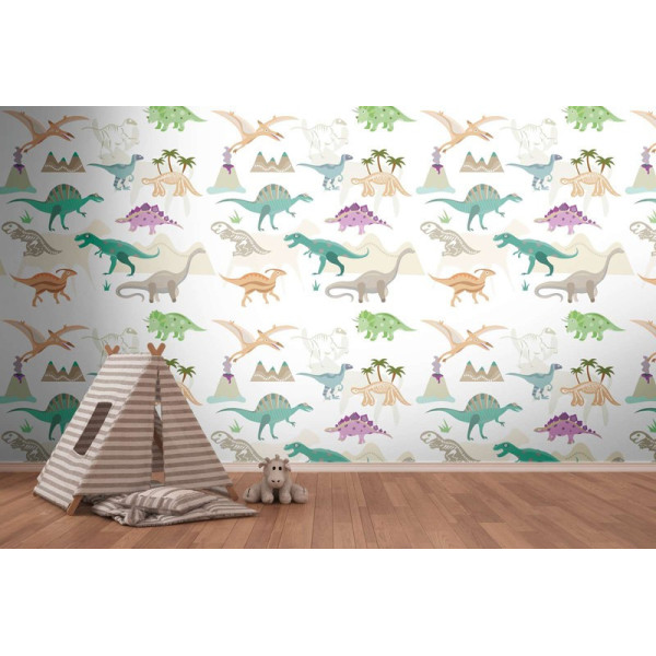 fototapet-dinozauri-multicolori-ambient