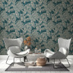 tapet-ecologic-cu-motiv-vegetal-albastru-ambient